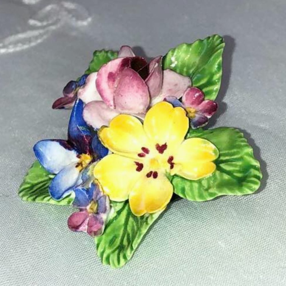 Denton bone china floral brooch
